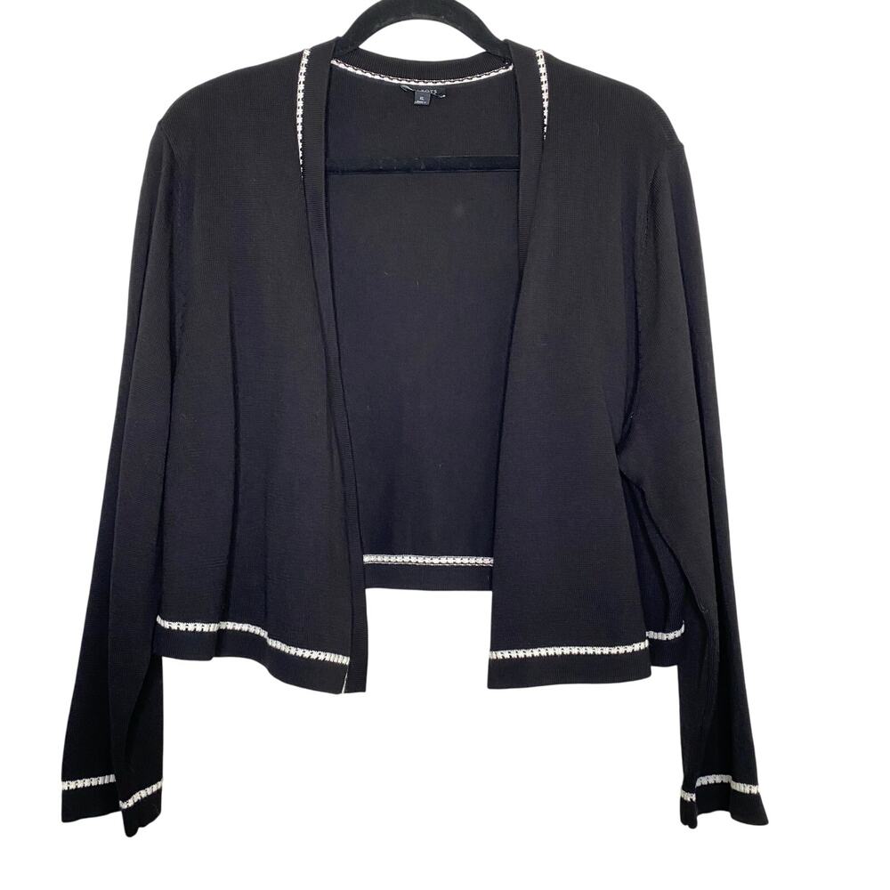 Talbots Black Knit Shrug Preppy Dark Academia Size XL